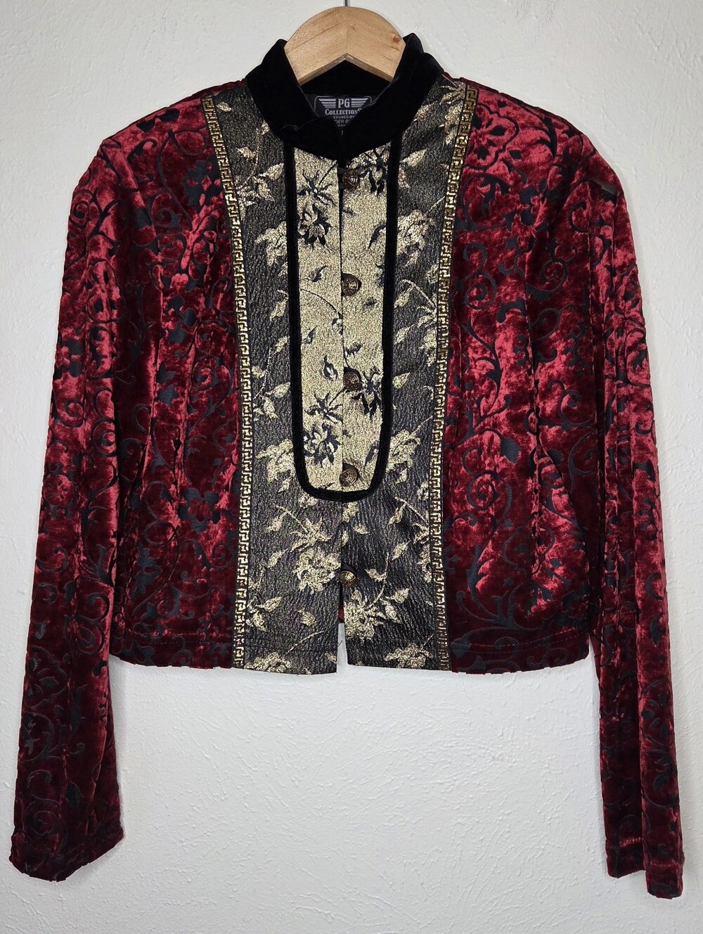 Vintage 80s Velvet Steampunk Gothic Renfaire Baroque Ringmaster Jacket